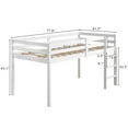 thumbnail image 3 of Tcbosik Twin Size Solid Pine Wood Low Loft Bed with Ladder and Guardrails, White, 3 of 8