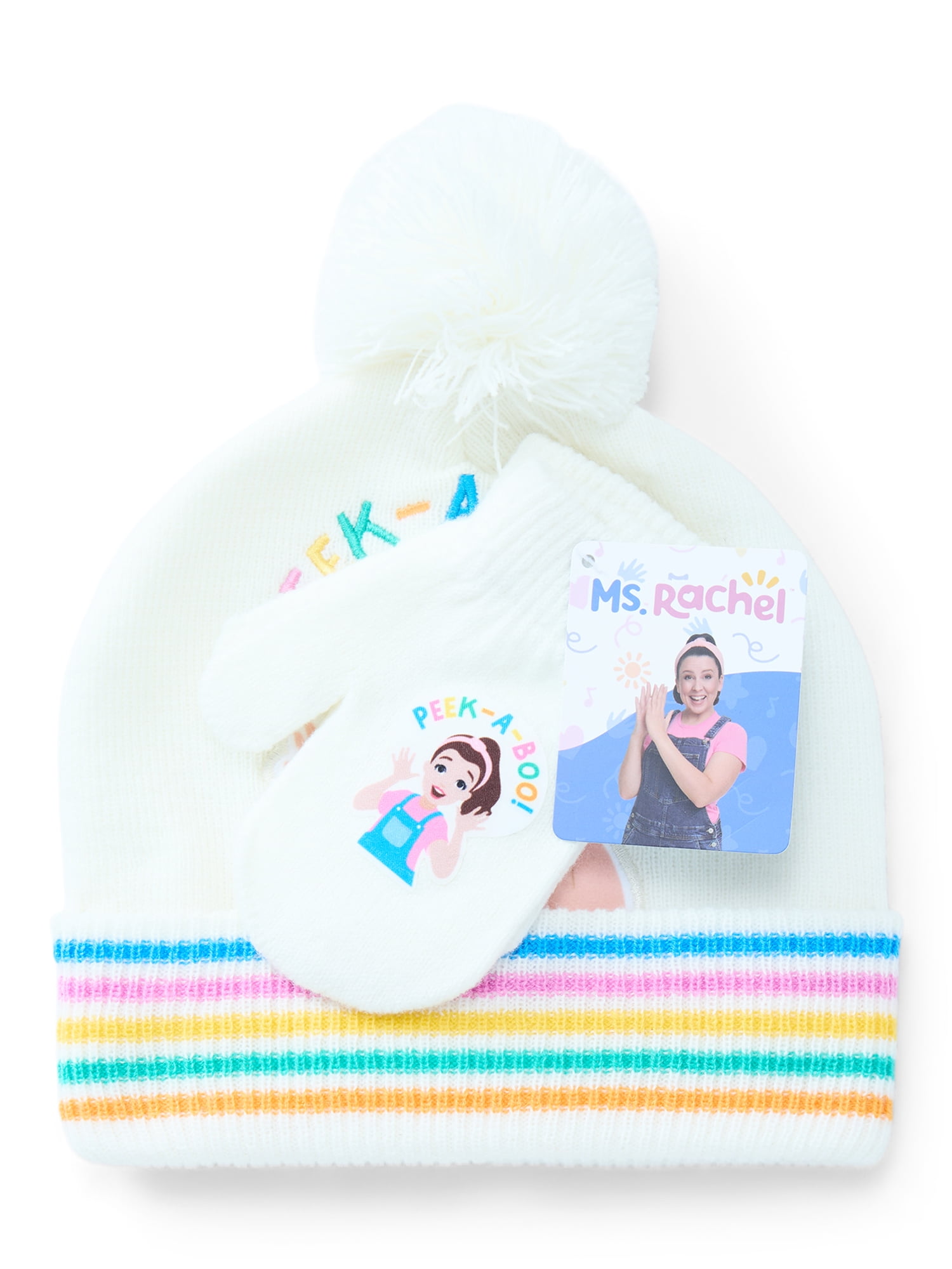 Ms. Rachel Unisex Toddler Beanie Hat and Gloves Set, 3-Piece