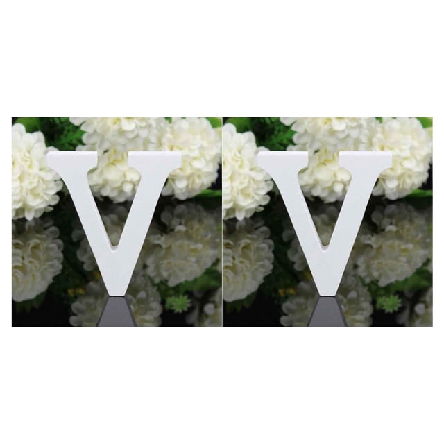 Qarigey 8cm 26 White Wood Letters Alphabet Decoration Shop Party Home Ornament Wedding Props Portable Photography Stable 21 # 2piezas