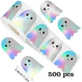 thumbnail image 2 of DAMAI 500 Pcs Halloween Ghost Stickers Roll,1.5 Inch Laser Cute Boo Ghost Holographic Waterproof Self-Adhesive Sticker Decals,Self-Adhesive Halloween Labels for Halloween Party Decorations, 2 of 6