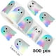 thumbnail image 3 of Uuiauoio Halloween Ghost Stickers Roll Laser Cute Ghost Holographic Waterproof Self-Adhesive Sticker Decals for Envelope Journal Decor Party Supplies, 500Pcs, 3 of 6