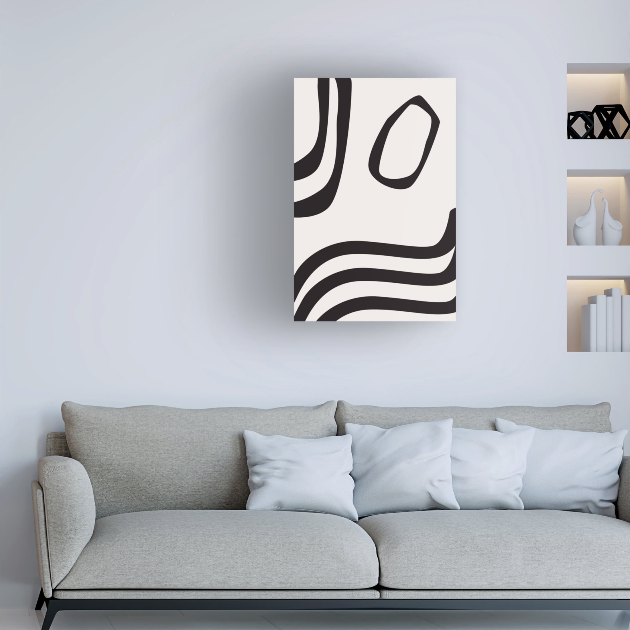 Trademark Fine Art Sally Ann Moss Black Curves Canvas Wall Art