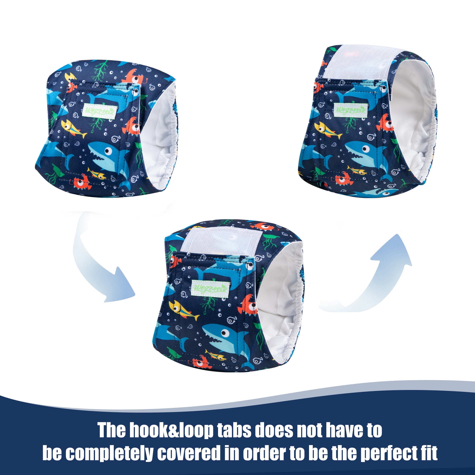 Wegreeco Pack of 5 Reusable Male Dog Belly Band, Washable Premium Male Dog Diapers, Super-Absorbent Dog Wraps,Cute Color,S