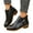 Black, variant on Women's Pointed Toe Suede Ankle Boots Block Low Heel V Cut Dress Shoes with Side Zipper Lightweight Business Shoes Green Size 5