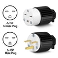 thumbnail image 2 of Electrical Plug Replacement - Male Plug End Horizontal, NEMA 6-15, 3 Prong 2 Wire, Heavy Duty 3 Prong Plug Replacement for Air Conditioners & Other Appliances that Use 15A, 250V Electric Plug, 2 of 9
