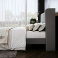 thumbnail image 6 of Amolife King Size Bed Frame, Velvet Platform Bed with Upholstered Wingback Headboard, No Box Spring Needed, Gray, 6 of 11
