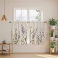 thumbnail image 3 of Spring Lavender Kitchen Curtains, Farmhouse Floral Vintage Light Filtering Window Curtain Panels, 2Pcs Rod Pocket Window Treatments Set for RV Dining Room Study Room 42x54 Inches, 3 of 9