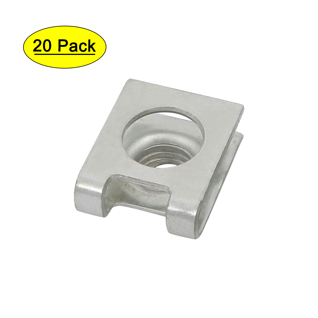 Uxcell M8 20mmx16mm 65Mn Spring Steel Extruded U Nut Clip (20pack