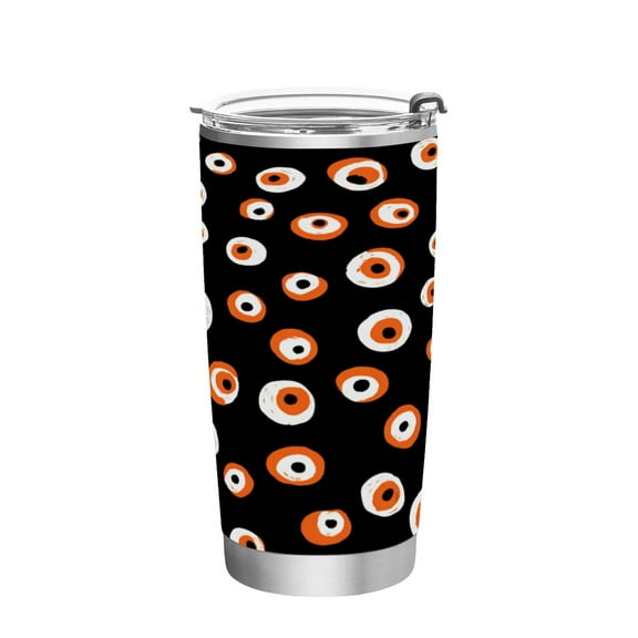 20oz Stainless Steel Tumbler with Straw, Double Wall Insulated Travel Tumbler Small Eyeballs Pattern