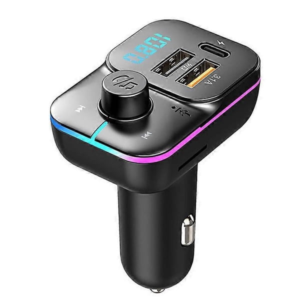 Bluetooth FM Transmitter MP3 Music Player Radio Adapter USB Type C Car Charger for Smartphones Audio Players