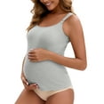 thumbnail image 4 of INSPIRE CHIC Women's Maternity Thermal Tank Tops with Built-In Bra Pregnancy Nursing Camisole with Adjustable Straps M Grey, 4 of 5