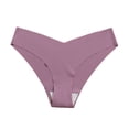 thumbnail image 2 of Womens Seamless Cotton Thong Underwear Breathable No Show Invisible Panties Soft Comfortable Everyday Essentials Ladies Thong Purple S M L XL,Size M, 2 of 5
