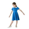 thumbnail image 5 of Gubotare Dresses for Girls Girls Dresses Short Sleeve Casual A-Line Party Dress (Blue,9-10 Years), 5 of 5