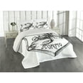 thumbnail image 2 of Ambesonne Zodiac Quilted Coverlet 3 Pcs, Black and White Scorpio, King Size, Black White, 2 of 4