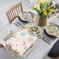 thumbnail image 5 of Easter Bunny Egg Floral Table Runners 36 Inches Cotton Linens Party Coffee Table Runner Cloth for Wedding Dinning Holiday, Spring Flowers Rabbits Washable Table Dressers Scarves Decor, 13" Wide, 5 of 6