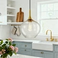 thumbnail image 6 of NATYSWAN Vintage Single-Light Chandelier with Glass Shade, E27 Socket Flush Mount Ceiling Light for Bedroom, Hallway, Entryway, 11 Inch Wide（Bulb Not Included）, 6 of 9