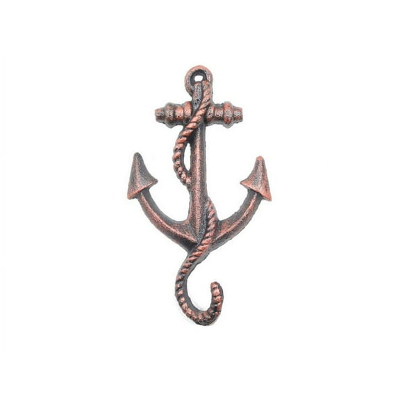 Rustic Copper Cast Iron Anchor Hook 5" - Nautical Wall Hook - Nautical Decor