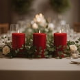 thumbnail image 3 of Balsa Circle 6 Red 3x6 in Dripless Round Unscented Pillar Candles Party Wedding Reception Centerpieces Event Home Decorations Supplies, 3 of 6