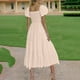 thumbnail image 4 of Vestido de Manga Larga Maxi para las Mujeres Caída Sólido Plisado, Sexy Manga Corta Elástica Cintura Boho Bolsillos, 4 of 9
