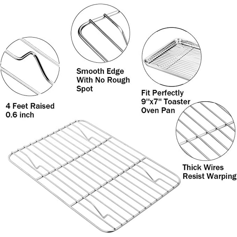 Set of 2 Cooling Racks for Baking Small Quarter Grid Heavy Duty Enamel Coating Cooling Racks Tight Wire Baking Rack Nonstick Wire Rack for Cooking