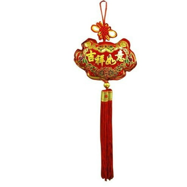 Oriental Feng Shui Wall Hanging W. tassels "Ji Xian Ru Yi" Walmart