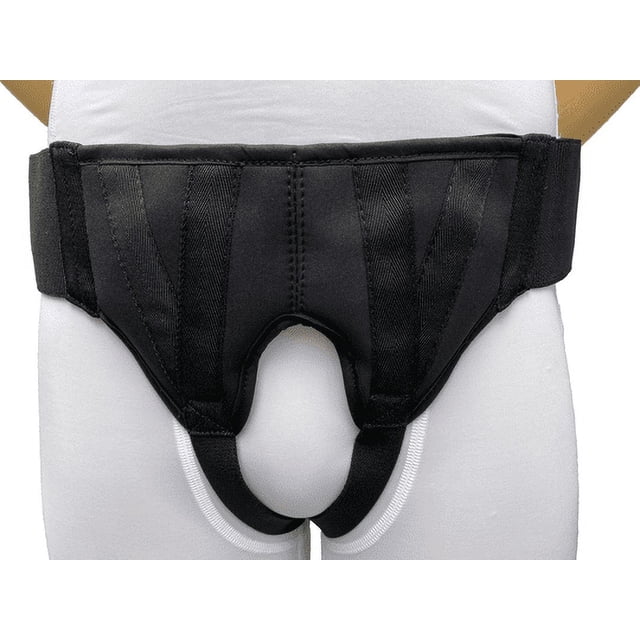 FlexaMed Ceinture d'Aine Inguinale Double Face avec Coussinets de Compression Noir Moyen