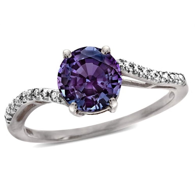 Star K   Round 7mm Simulated Alexandrite Bypass solitaire