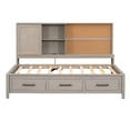 thumbnail image 5 of MODERNLUXE Twin Size Captain Bed with Drawers and Shelves, Cork Board and USB Ports Design, Antique Gray, 5 of 15