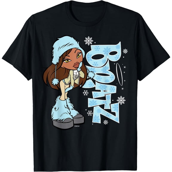 Bratz Sasha Snow Fur Winter Outfit Angel Logo Sparkle T-Shirt
