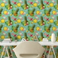 thumbnail image 2 of Ambesonne Floral Peel & Stick Wallpaper for Home, Summer Vibe with Pineapples, 13"x72", Seafoam Multicolor, 2 of 5