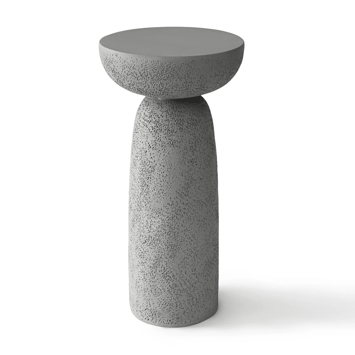 SHYFOY Black Cylinder Sandstone Side Table, 24