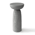 thumbnail image 6 of SHYFOY Black Cylinder Sandstone Side Table, 24" Tall Modern Textured Accent Table for Living Room, Bedroom, or Patio, 6 of 10