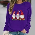 thumbnail image 4 of Christmas Womens Tops Gnome Print Shirt Costume Casual Round Neck Sweatshirt Pullover Xmas Long Sleeve Shirts Holiday Tops for Women, 4 of 6