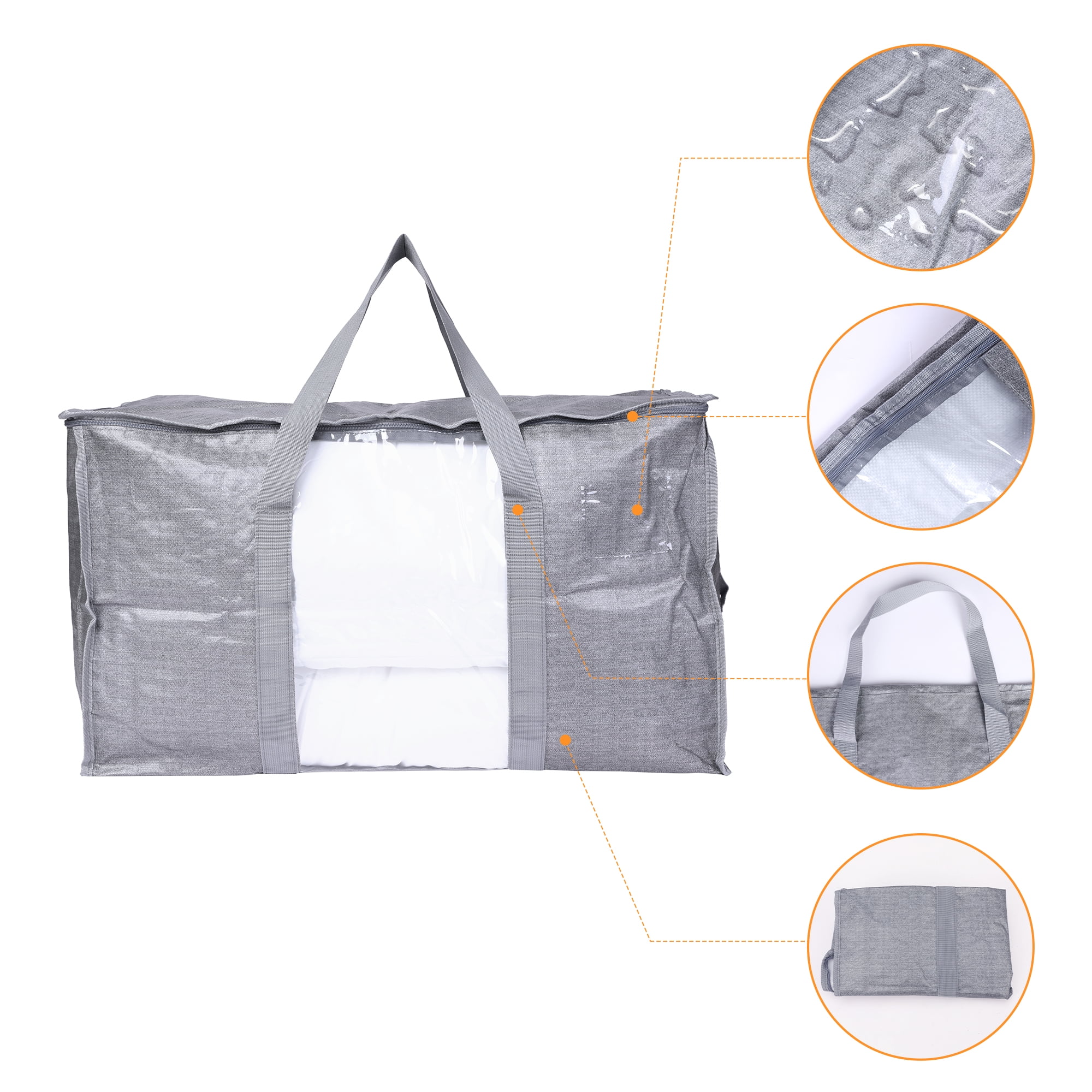 Unique Bargains 1 Pack Clothes Storage Bags Moving Bags Grey 27*14*15in