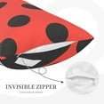 thumbnail image 5 of YFYANG Super Soft Rectangular Plush Cushion Cover (Without Pillow Insert), Red Abstract Ladybird Comfort and Non-Pilling Hidden Zip Bedroom Sofa Pillowcases, 20"x30", 5 of 9