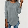 thumbnail image 2 of Zysthvn Pullover Women's Sweatshirt Lightweight Fall Casual Long Sleeve Crewneck Loose Fit Solid Sweatshirts for Women Tops, 2 of 8