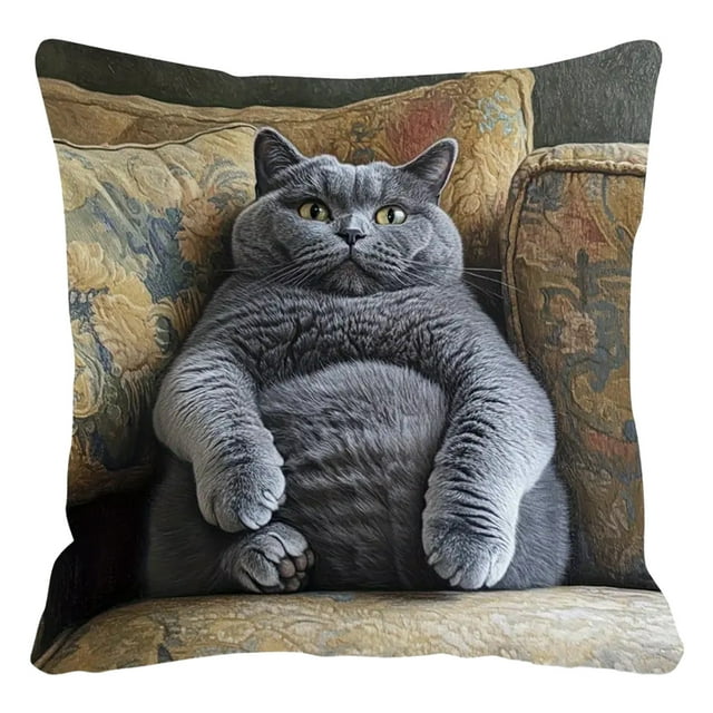 Funda de almohada de 17,72 pulgadas con diseño de gatos peculiares, funda de cojín para sofá, sala de estar, funda de almohada decorativa, decoraciones