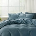 Bedsure Queen Size 4Piece Hotel Luxury Grey Blue Sheets, Easy Care