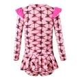 thumbnail image 4 of Luvoko Big Girls Kids Ruffle Swimwear, Green Long Sleeve Shirt Girls Rufffle Sleeve Rash Guard Girls One-Piece Swimwear Squishmallow Bathing Suit Sun Shirt Children Swimsuit(Red,8-10 Years), 4 of 6