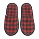 thumbnail image 1 of Balery Red Black Plaid Pantuflas de Casa de Felpa Silenciosas con Diseño Estampado, Zapatillas Cómodas Antideslizantes de Algodón para Interior-Medium, 1 of 8