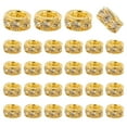 thumbnail image 1 of Uxcell 40Pcs 10mm Cuentas de Strass de Gran Agujero, Cuentas Espaciadoras a Granel Europeas (Oro Brillante), 1 of 5