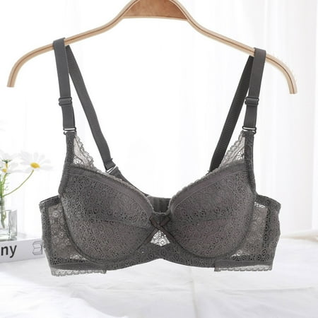Blczomt Bras for Women Plus Size Clearance Balconette Bralette Sexy Lace Gray Bra