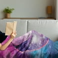 thumbnail image 3 of Yin and Yang Soft Flannel Fleece Throw Blanket, Circular on Abstract Colorful Galactic Look Starry Background, Cozy Plush for Indoor and Outdoor Use, 70" x 90", Multicolor, by Ambesonne, 3 of 5