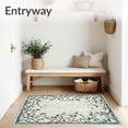thumbnail image 3 of ODIKA 4'x6' Machine Washable Non-Slip Area Rug, Floral Vine Cushioned High Traffic Rug, Gray, 84850, 3 of 7