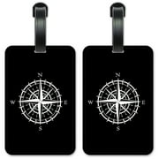 Compass - Luggage ID Tags / Suitcase Identification Cards - Set of 2