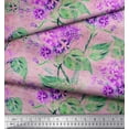 thumbnail image 2 of Soimoi Moss Georgette Fabric Flower & Leaves Watercolor Print Fabric by Yard 42 Inch Wide, 2 of 3