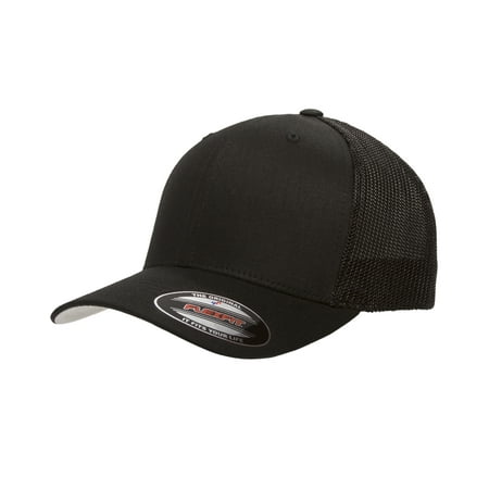 6-Panel Trucker Cap , 6511 , BLACK , One Size