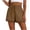 Brown, variant on Womens Shorts Summer Casual Loose Elastic Waist Drawstring Lace Boho Beach Cover Up Shorts (Grey, L)