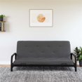thumbnail image 3 of RealRooms Cozey Matelas Futon à Ressorts Bonnell 6 Pouces, Microfibre, Double, Gris Foncé, 3 of 8