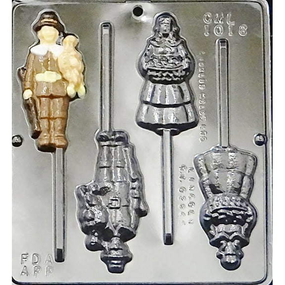 1018 Pilgrim Man & Woman LollipopChocolate Candy Mold